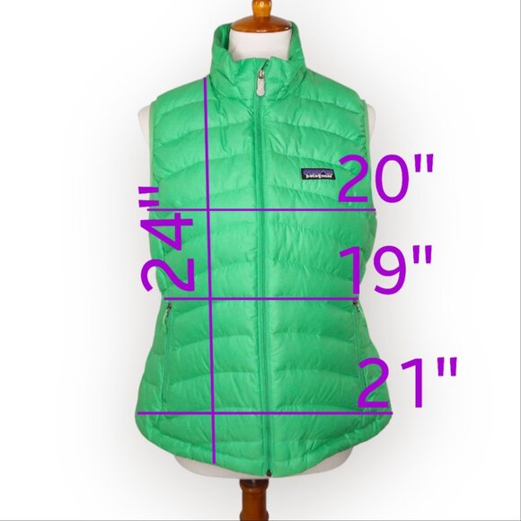Patagonia Sweater Vest Size Large Puffer Goosedown Feathers Light Green Outdoor - Picture 2 of 11